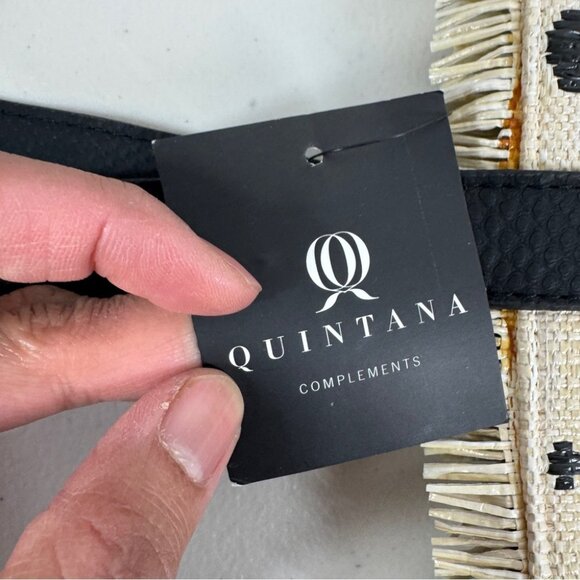 Boho Stylish Polka Dot Tote Bag Cream Black Raffia Straw Summer Beach Bag - Picture 12 of 16